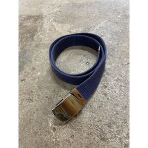 Web Belt Mens One Size Blue Cotton Military Style Casual Adjustable Metal Buckle